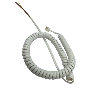 CABO ESPIRAL PARA INTERFONE COM FIO BRANCO 1,5 MT