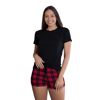Pijama Feminino De Verão Xadrez Empório Do Algodão