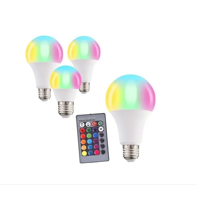 Lâmpada Rgb Luz Led 16 Cores 3w/5w/10w Controle Remoto E27