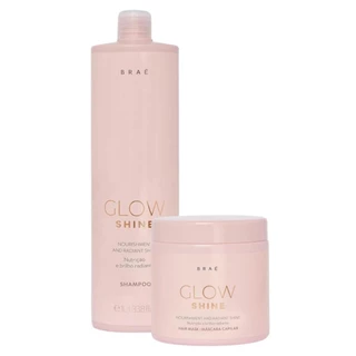 Kit Braé Glow Shine Shampoo 1L, Máscara 500g (2 produtos)