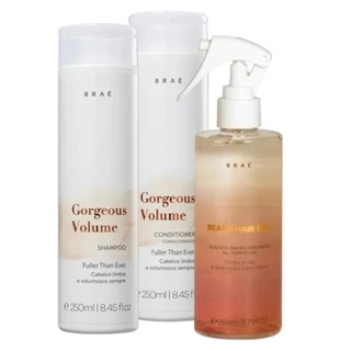 Kit Braé Trio Gorgeous Volume Beach Hair (3 Produtos)