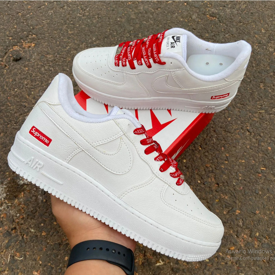 Tênis Nike Air Force 1 Branco Vermelho Supreme/Louis Vuitton/Just Fez 34 A 43 Novidade 2023 Calçado Personalizado