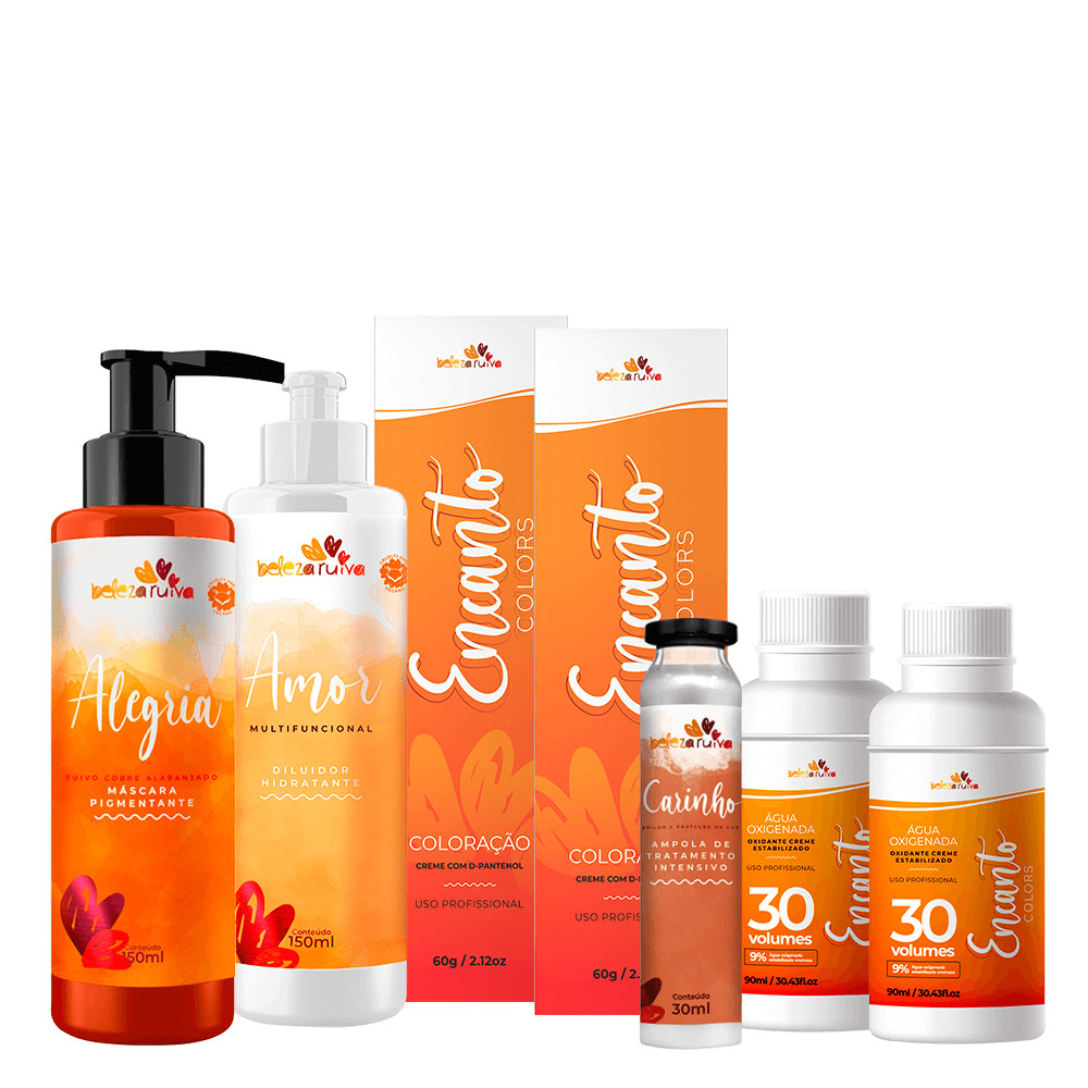 Kit Beleza Ruiva Encanto Colors Ruivo Dourado Acobreado - Base 9 ...