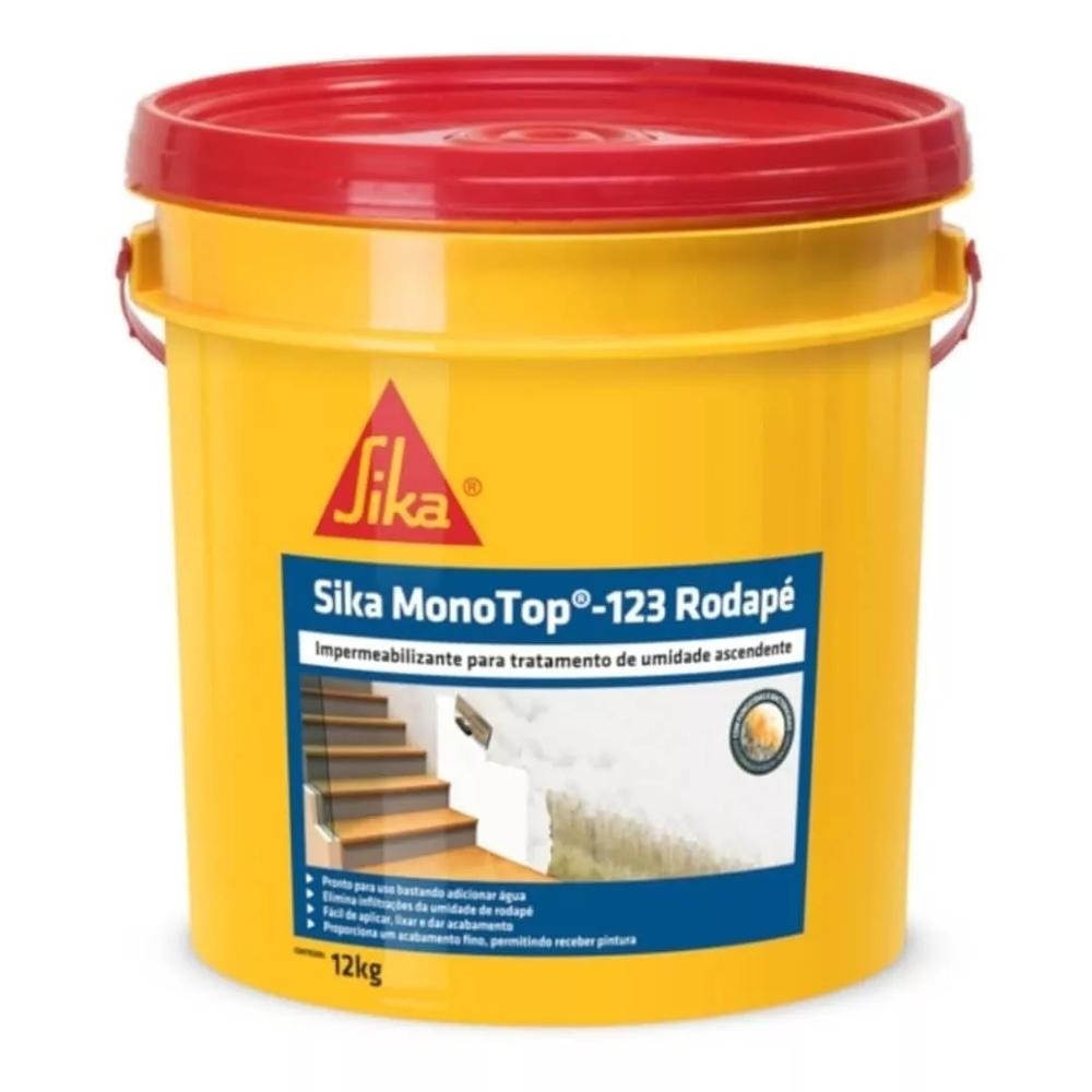 massa corrida impermeabilizante branco Rodapé 123 Sika 12KG parede ...