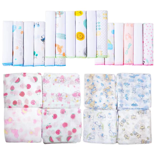 Kit 11 Peças - 5 Fraldas 60x60cm + 6 Paninho de Boca 30x30cm 100% Algodão Grande Macias Estampadas em Oferta na Shopee