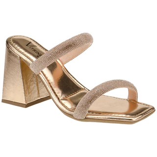Tamanco Feminino Salto Alto com tira Strass