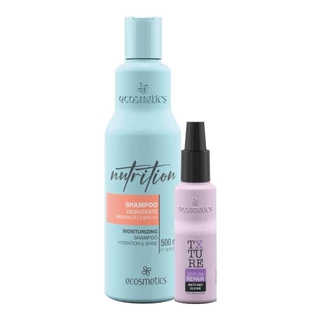 Kit Ecosmetics Nutrition Shampoo Hidratante 500ml, Texture Serum Repair Finalizadores 60ml