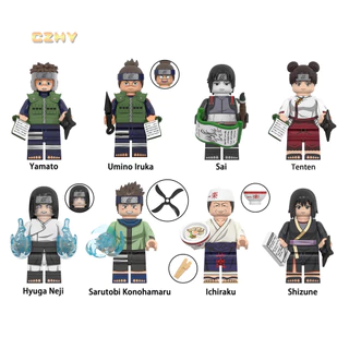 Novo Anime Yamato Umino Lruka Sai Tenten Hyuga Neji Shizune Mini Blocos De Prédio Conjuntos De Brinquedos Para Crianças WM6153