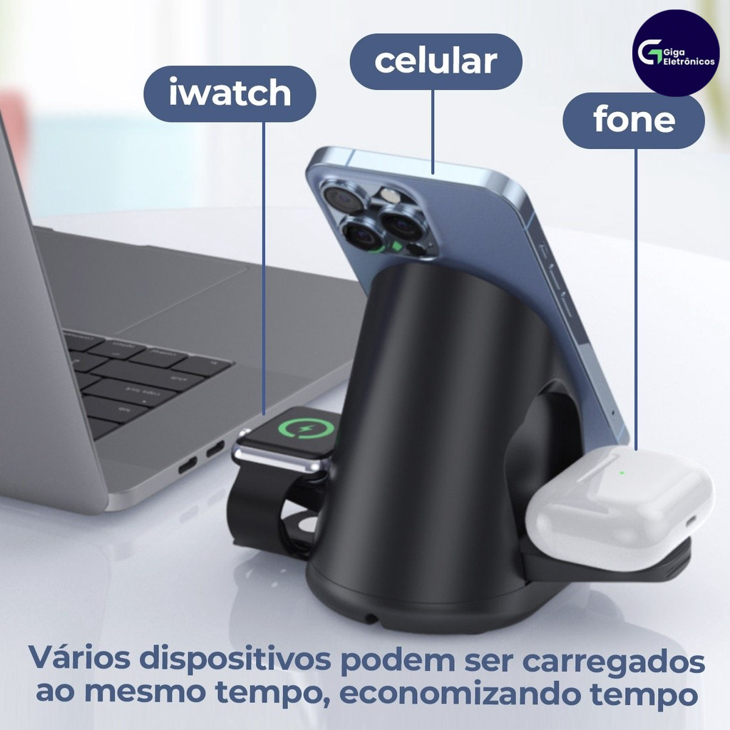 Estação De Carregamento Inteligente 3 Em 1 Compatível Com Todas As ...