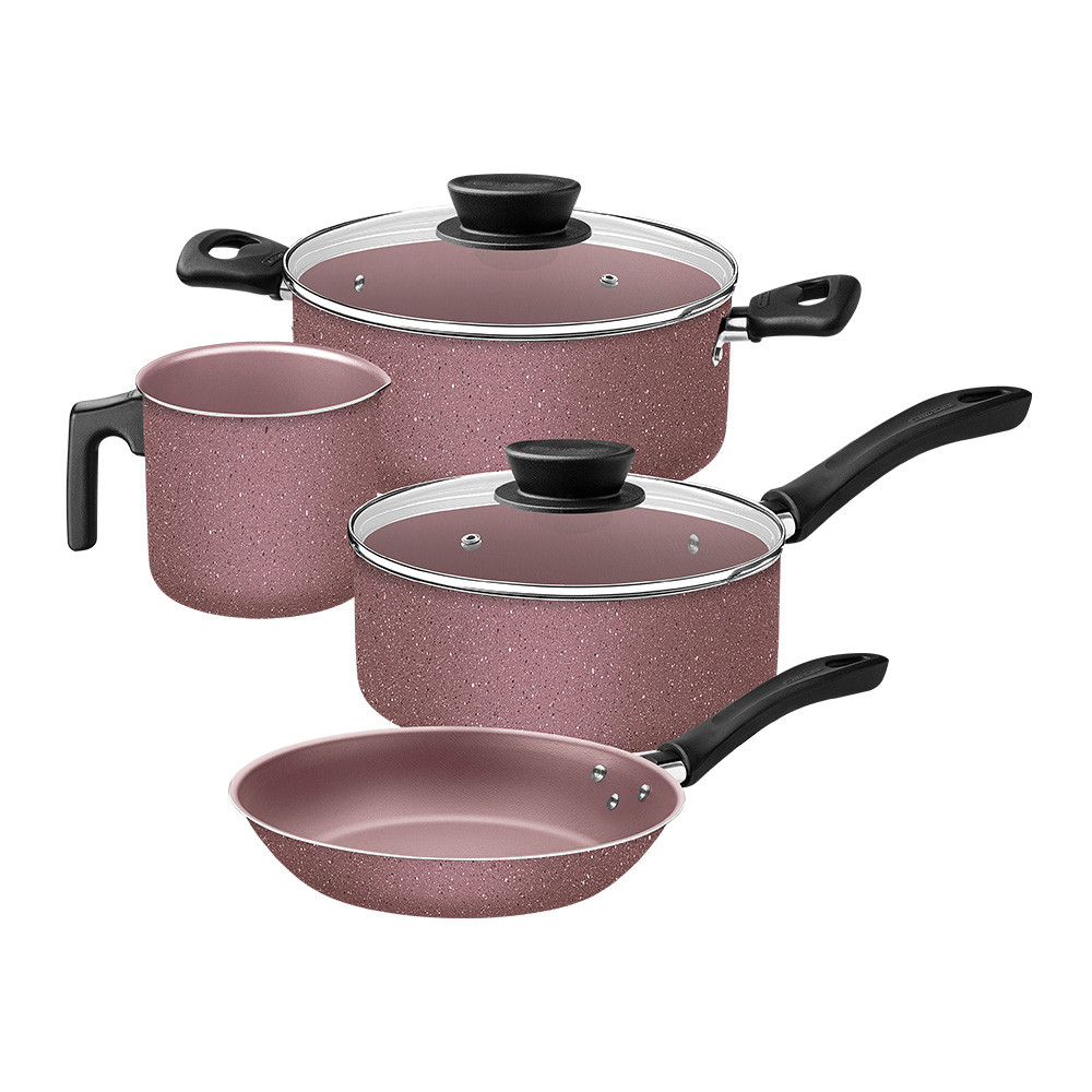 Jogo de Panelas Tramontina Linz 28299404 Rosa | Shopee Brasil