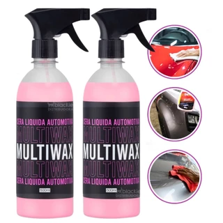 kit 2 Ceras Líquida Multiwax–Proteção e Brilho para Pintura Automotiva, Uso em Carro Seco ou Molhado