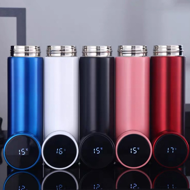 500 Ml Garrafa Térmica Inox Inteligente Com Medidor De Temperatura Ideal Para Viagens Escritório