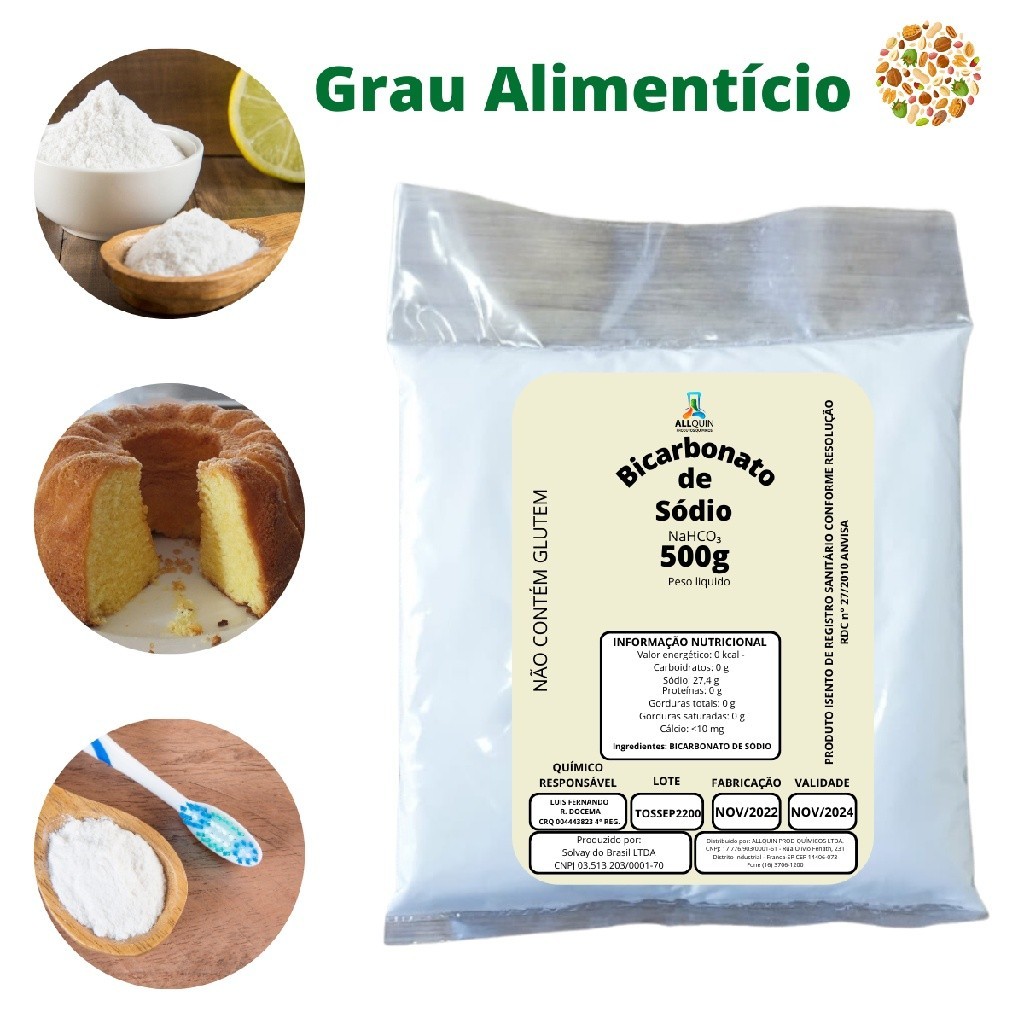 Bicarbonato De Sódio 100% Puro (extra Fino 500g)