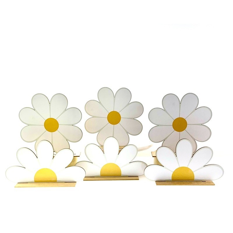 Kit Display de Mesa 6 Peças Festa Margaridas MDF