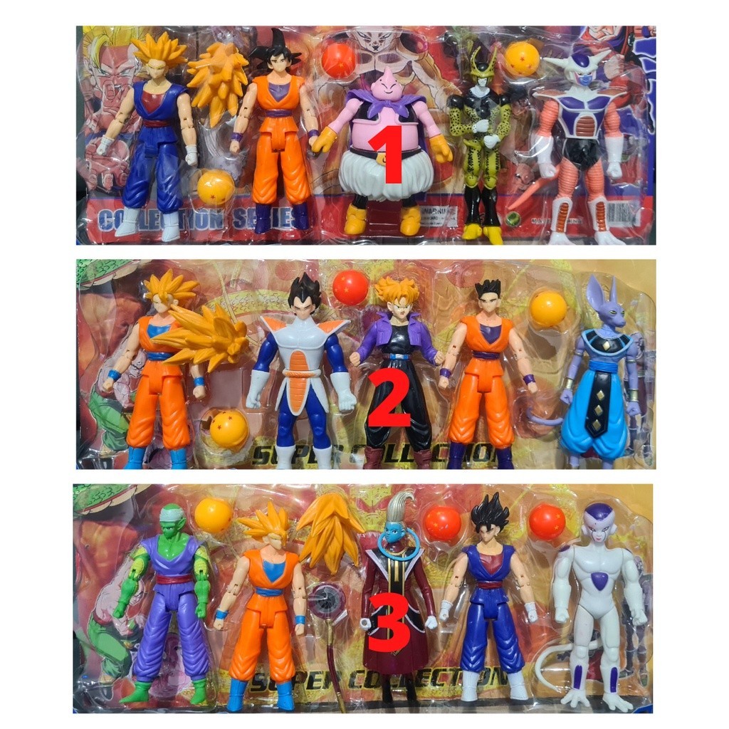 Kit 5 Bonecos Dragon Ball Z Articulados Goku 14 Cm Lacrado | Shopee Brasil