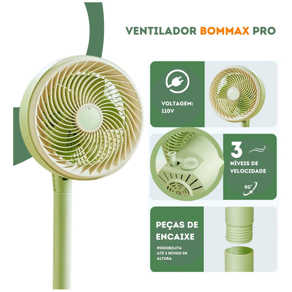 Ventilador Portátil Bommax Pro 100w Potente Silencioso