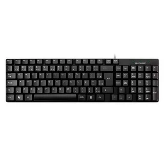 Teclado Básico Para Pc Usb Multilaser Português Brasil Preto Silencioso Slim Abnt2 Macio Teclas Silenciosas TC193 Nota Fiscal