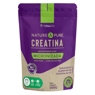 Creatina Pura 101% de Pureza em Laudo. Monohidratada e Micronizada à 180 mícrons