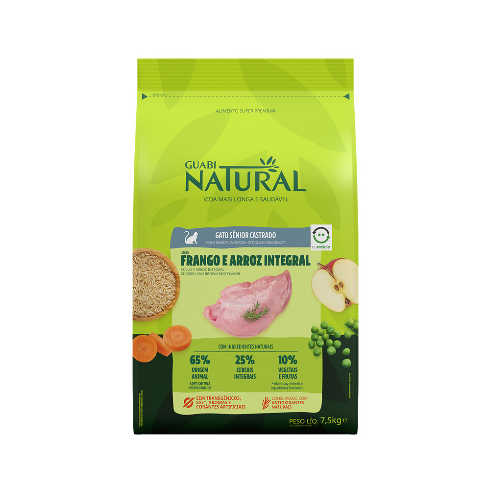 Ração Natural Super Premium Guabi Natural Gatos Sênior 1,5Kg | Shopee ...