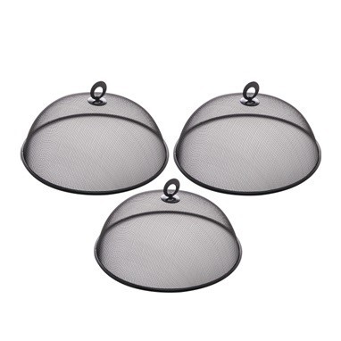 Kit 3 Telas Protetoras Para Alimentos Metal Preta Lyor 24,5x9cm