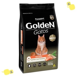 Golden Gatos Castrados Salmão 10,1Kg Alimento Ração Saudável
