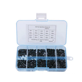 250Pcs/500Pcs M2 M2.5 M3 Km Parafusos De Cabeça Chata Phillips Para Notebook Kit De Computador Parafuso Pequeno