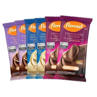 Kit Barras De Chocolate Sortidas, Zero Açúcar Flormel
