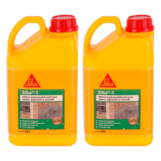 Kit 2 Sika-1 Aditivo Impermeabilizante Cimento Concreto 3,6L