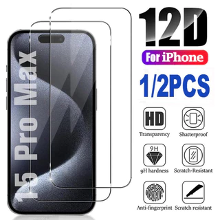 1/2 PCS Protetor De Tela De Vidro Temperado Ultra HD Para iPhone 16 15 14 13 12 11 Pro Max Plus 12 13 Mini X XR Xs 6 6s 7 8 SE [Sem Bolhas , Anti-Arranhões , Dureza 9H]