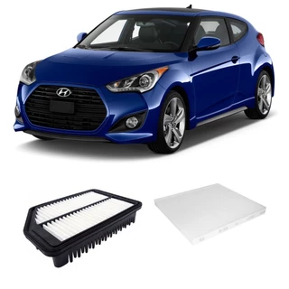 Kit Filtros Ar Condicionado + Ar Motor Veloster 1.6 16v Gas 2011 a 2014