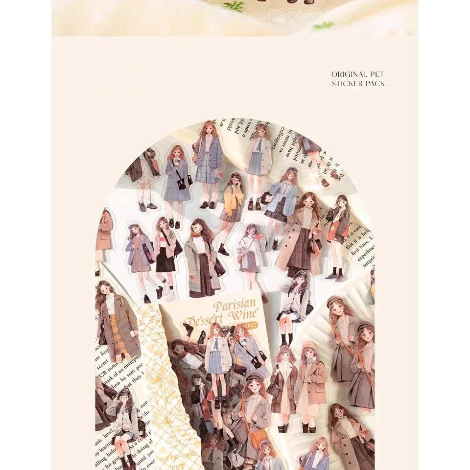 JIANWU 30 Folhas Life Tidbits Série Literary Girl Character Material ...