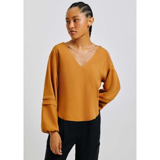 Blusa Feminina Decote V Manga Longa Bufante Hering