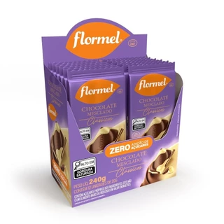 Barra De Chocolate Zero Flormel Mesclado - 12 Unidades De 20G
