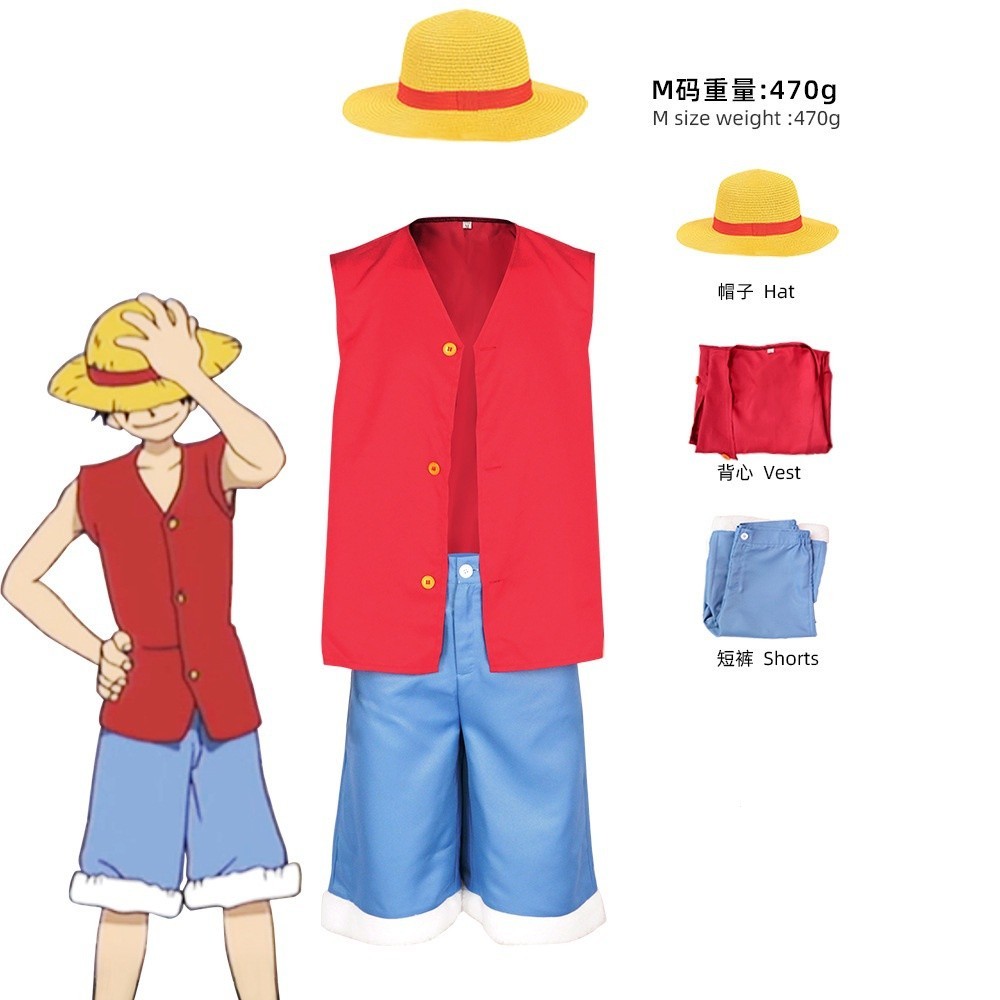 Anime One Piece Luffy Geração cos Suit Geração Chapéu De Palha Clássico  Luffy Mesmo Estilo Terno cosplay | Shopee Brasil