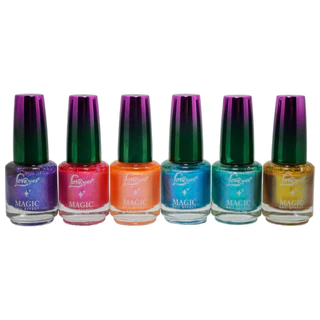 Kit 6 Esmalte Love Yes Efeito Unha Mágica Brilho Cintilante 15ml