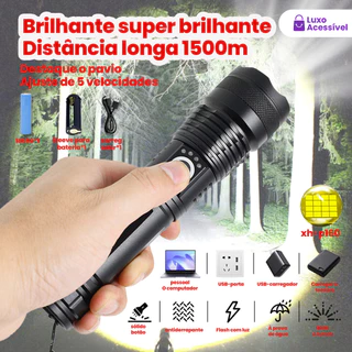 Lanterna Tática Ultrapoderosa T9 P50 : A Mais Poderosa Do Mercado , Perfeita Para Áreas De Propriedades Rurais , Acampam