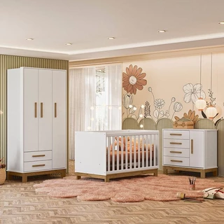 Quarto de Bebê Q Encanto Slim Ambiente Branco Acetinado – Qmovi