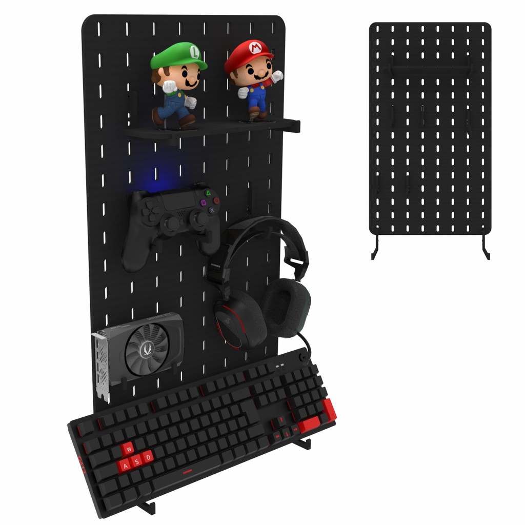 Pegboard MDF 34x59 Organizador Setup Gamer Home Office Preto