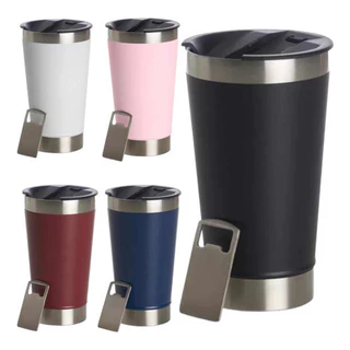 Copo Térmico 473ml Com Tampa E Abridor Para Cerveja E Chopp
