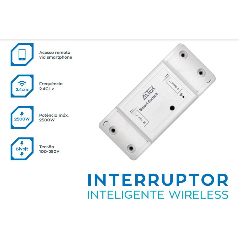 MODULO 1 CANAL INTELIGENTE WIFI 10A APP TUYA ALPHA700 AITEK
