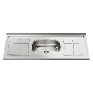 Pia de Cozinha com Cuba e Válvula Bali 120cm Aço Inox - Ghel Plus