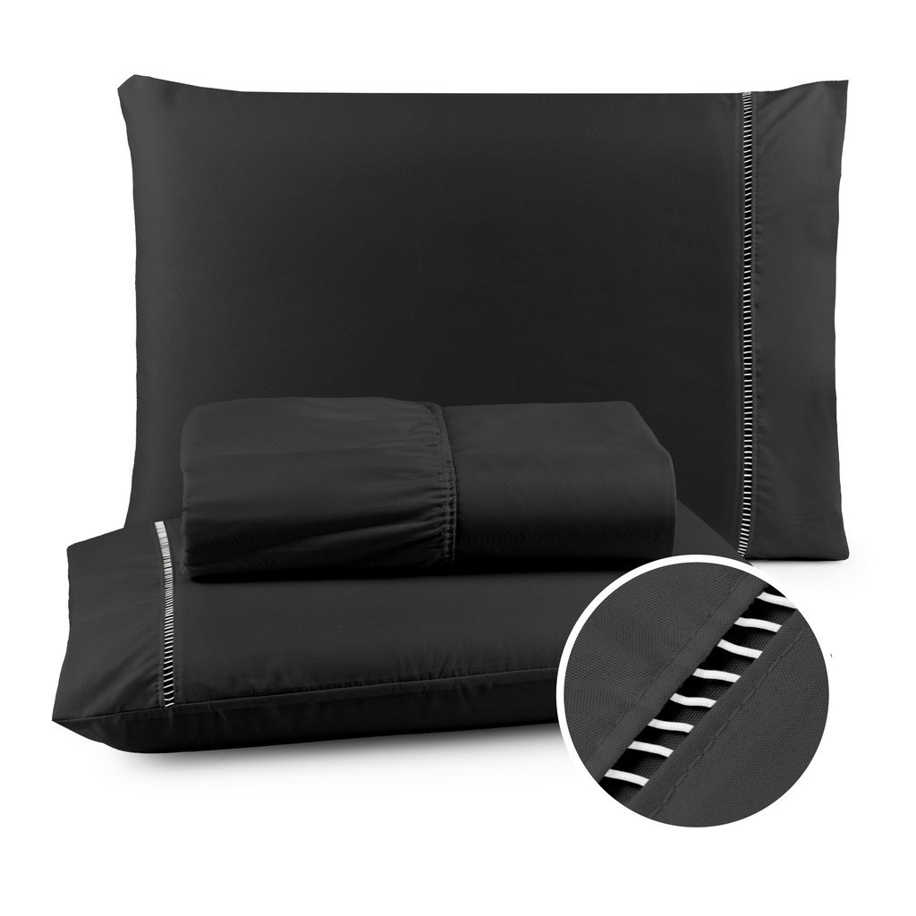 Kit Lencol Casal Queen Extra Macio 400 Fios Micropercal