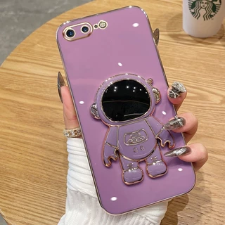 Capa De Telefone 6D iPhone 6 6s Mais 7 8 SE 2020 X XS MAX XR Suporte De Silicone Para Astronauta