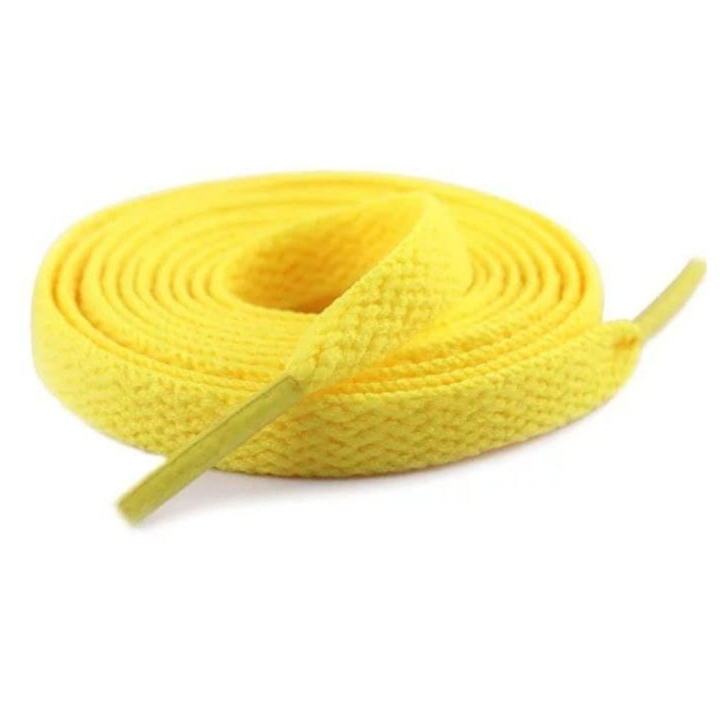 Par Cadarço Amarelo 2 metros Tênis Flat Achatado Tradicional