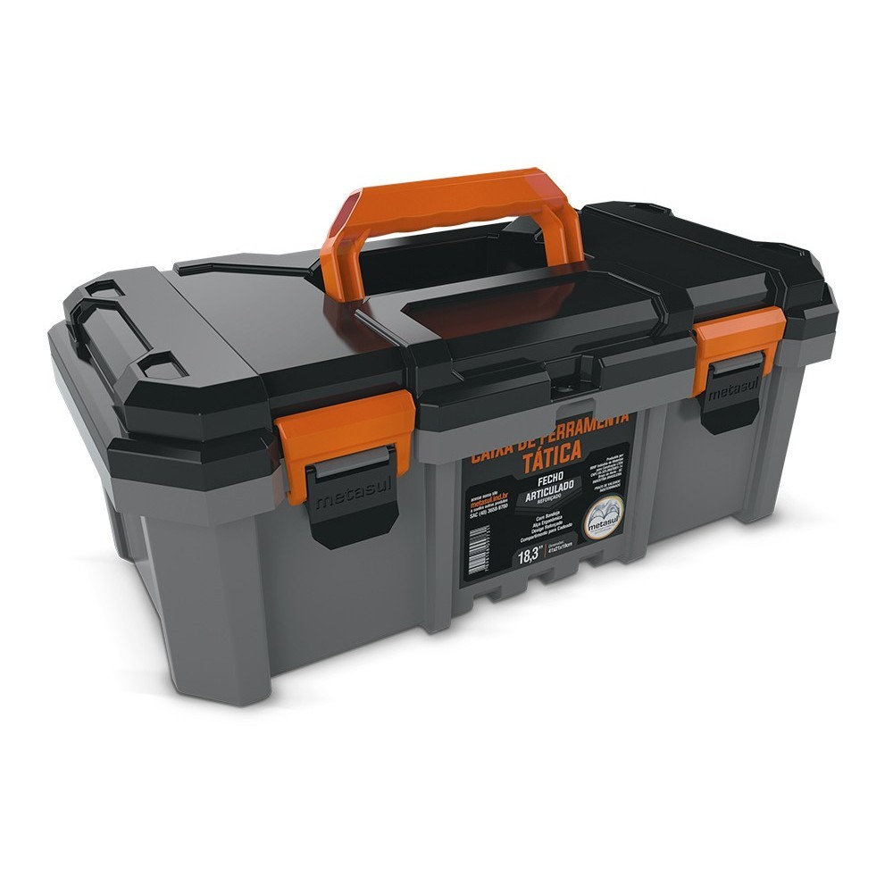 Caixa De Ferramenta Tática 18,3 Cinza Metasul 013601025 | Shopee