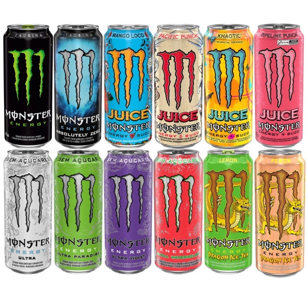 Energético Monster Energy Lata 473ml Pipeline Punch Brasil Khaotic