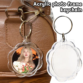 Chaveiro Com Moldura De Foto De Acrílico Transparente De 5 Unidades-Ornamento De Chave De Bolsa-Inserir Pingente Dividid