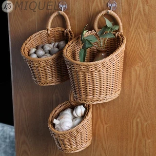 Cestas De Armazenamento De Frutas Vegetais MIQUEL , Cesta De Suspensão De Vime Suspensa De Plástico Prateleira De Parede em Oferta na Shopee