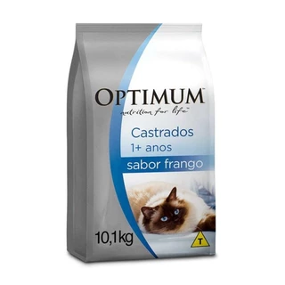 Ração Optimum Sabor Frango para Gatos Adultos Castrados 10 + 1 kg