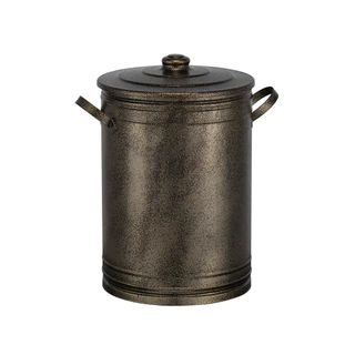 Lixeira 30 litros ouro velho lata de lixo com tampa e alças